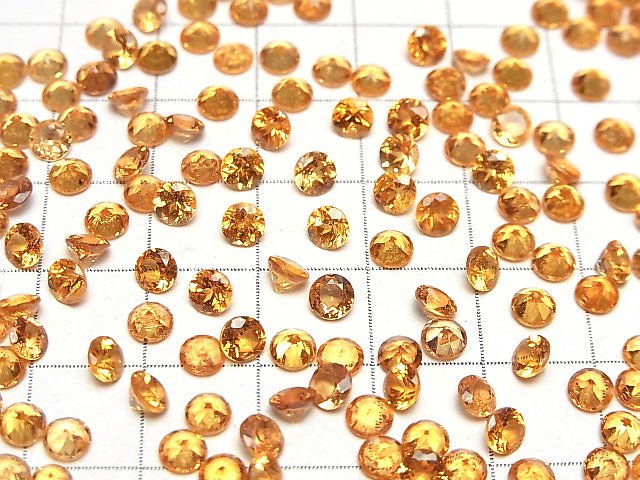 Hochwertig Spessartin Granat AAA- Runde Facettierte 4x4mm 2Stk