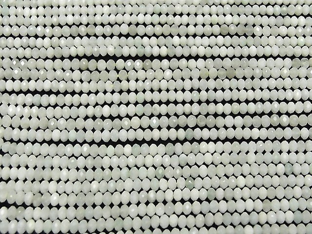 High Quality! Burma Jadeite AA ++ Faceted Button Rondelle 3 x 3 x 2 mm half or 1 strand beads (aprx.15 inch / 38 cm)