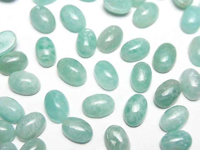 天河石 AA++ 橢圓形素面蛋面 7x5mm 5顆