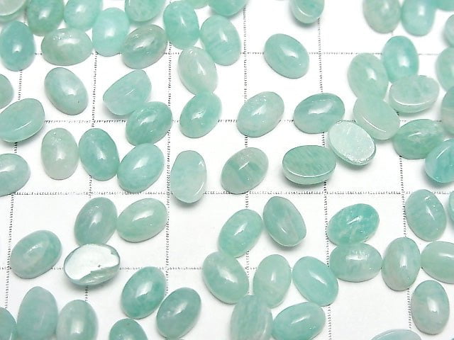 Amazonit AA++ Oval Cabochon 7x5mm 5 Stück