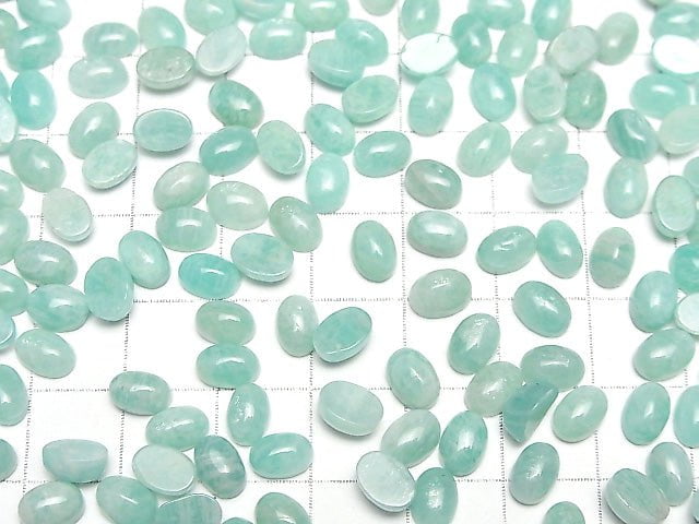 Amazonit AA++ Oval Cabochon 7x5mm 5 Stück