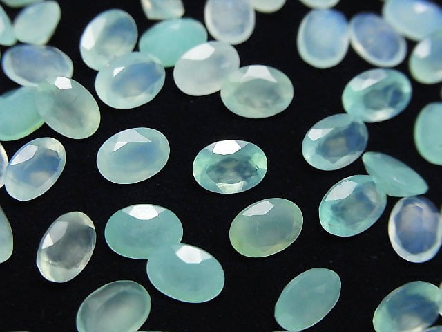 High Quality Peruvian Blue Opal AA++ Loose stone Oval Faceted 7x5mm 2pcs