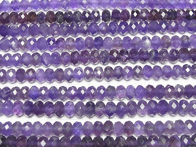 Hochwertiger Amethyst AAA- facettierte Knopf-Rondelle 8x8x6mm halb oder 1 Strang Perlen (ca. 15 Zoll/37 cm)