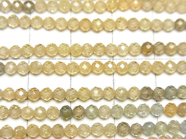 高品質!天然多色鋯石 AAA - 切面圓珠 3.5毫米 半串或一串珠子 (約12英吋/30公分)