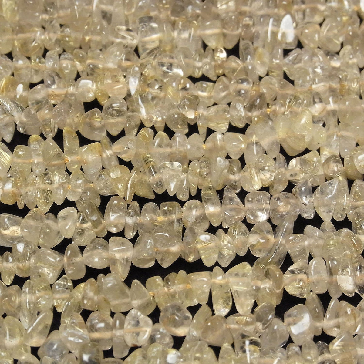 Rutilated Quartz AA Chips (Small Nugget ) 1strand beads (aprx.15inch/38cm)