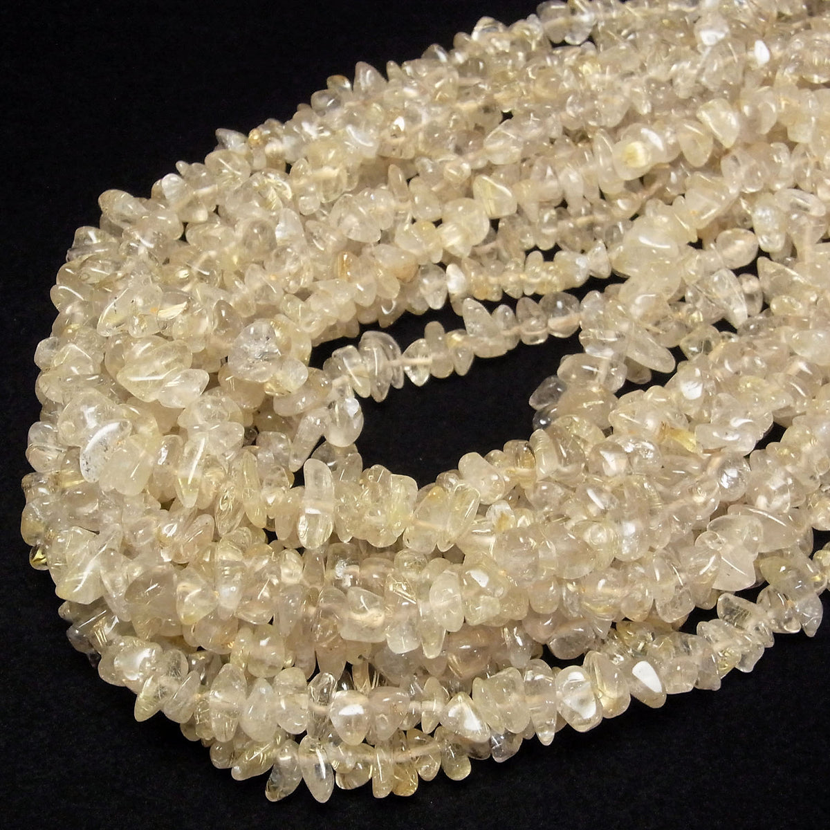 Rutilated Quartz AA Chips (Small Nugget ) 1strand beads (aprx.15inch/38cm)