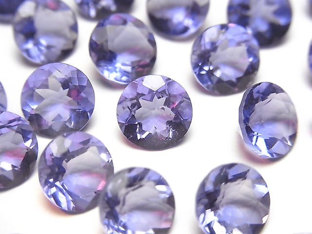 優質變色螢石 AAA 圓形刻面裸石 8x8x5.5mm 1顆