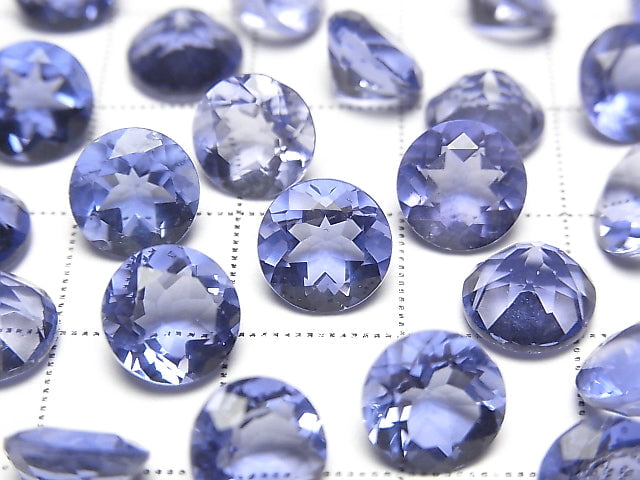 優質變色螢石 AAA 圓形刻面裸石 8x8x5.5mm 1顆