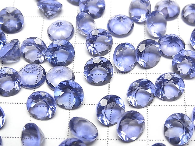 Hochwertiger Farbwechsel-Fluorit AAA Lose Stein Rund facettiert 8x8x5,5mm 1 Stück
