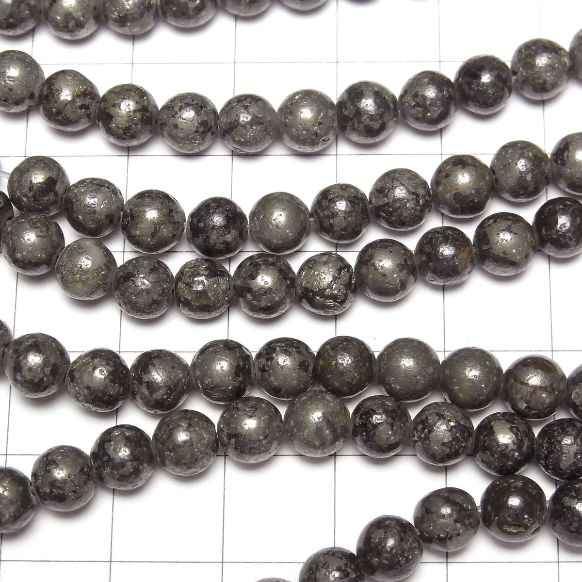 Matrice Pyrite Rond 6mm 1fil de perles (env. 15pouces/36cm)