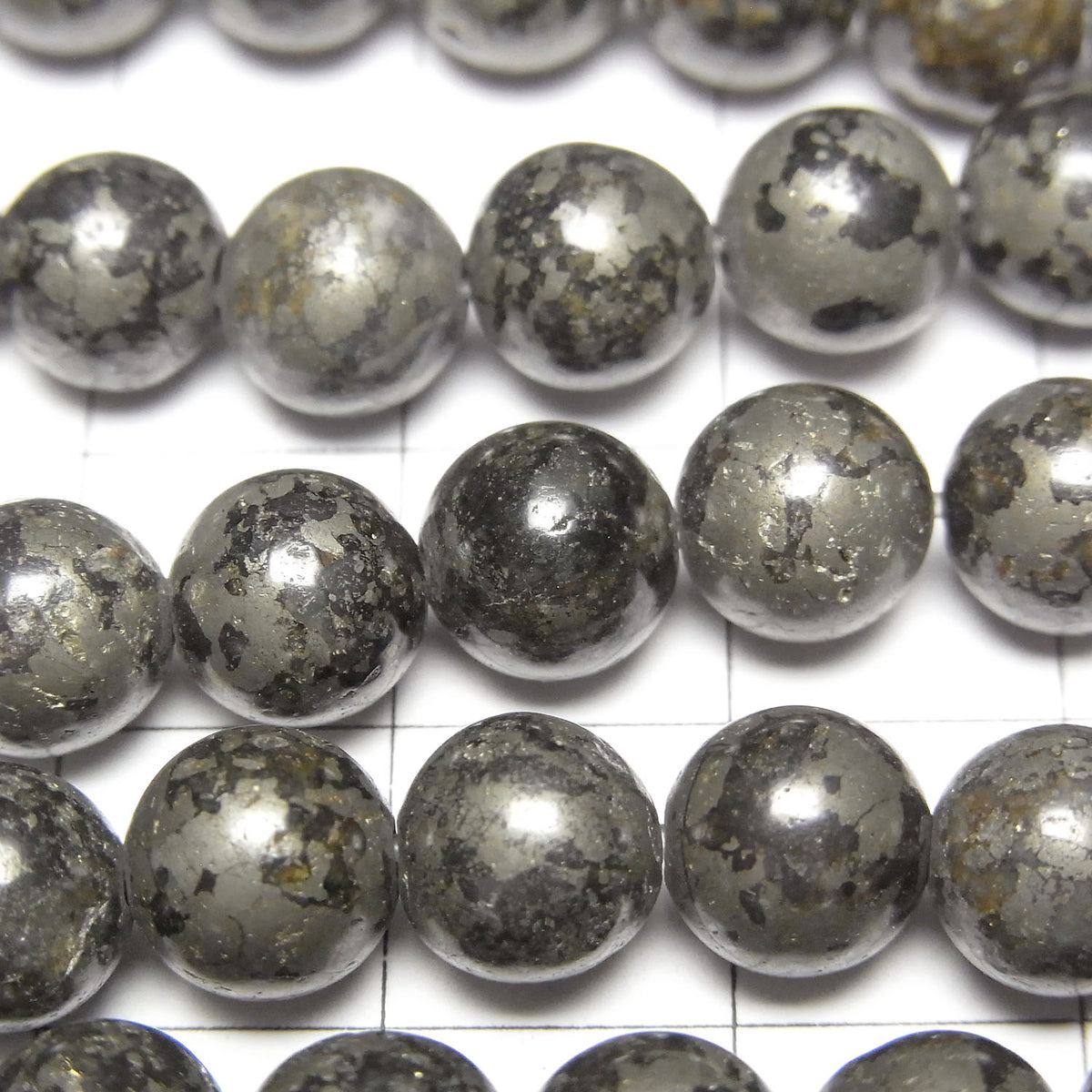 Matrix Pyrite Round 8mm 1strand beads (approx. 15 inches/37 cm)