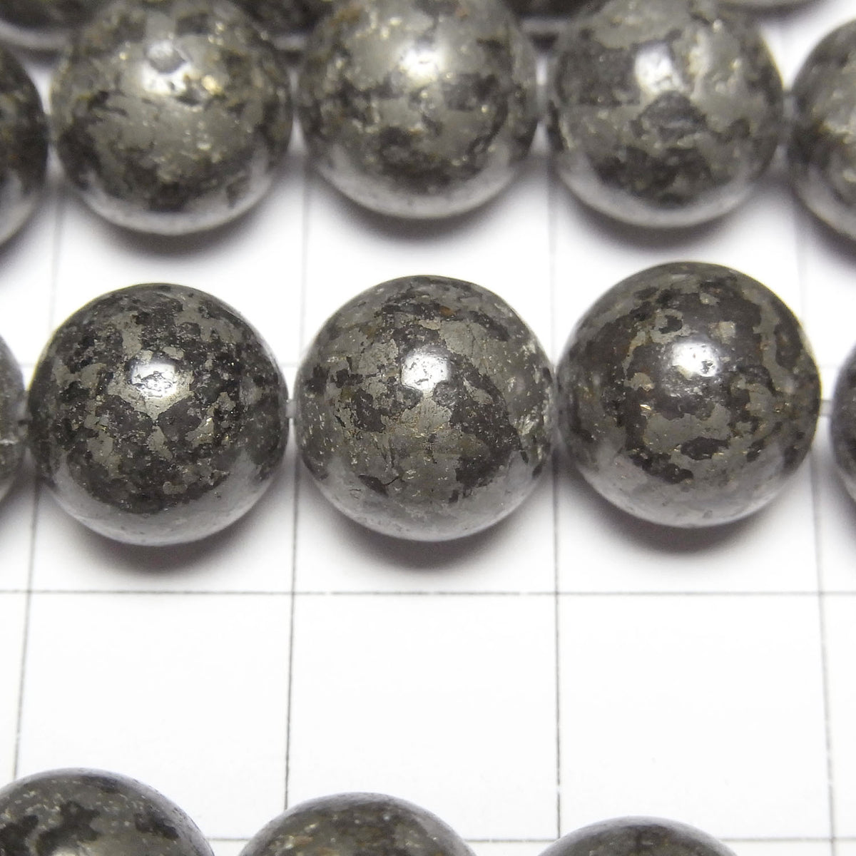 Matrix Pyrite Round 10mm half or 1strand beads (approx. 14 inches/35 cm)
