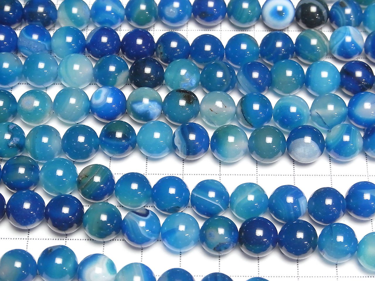 藍紋瑪瑙圓珠10mm,每串約15英吋/36公分