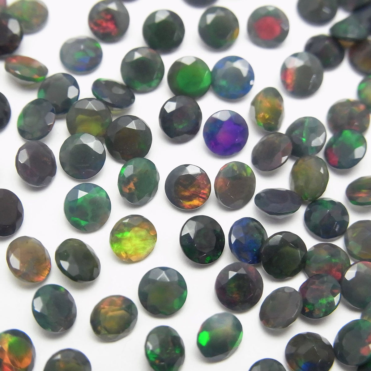 High Quality Black Opal AAA Undrilled Round Faceted 4x4mm 10pcs $15.99!