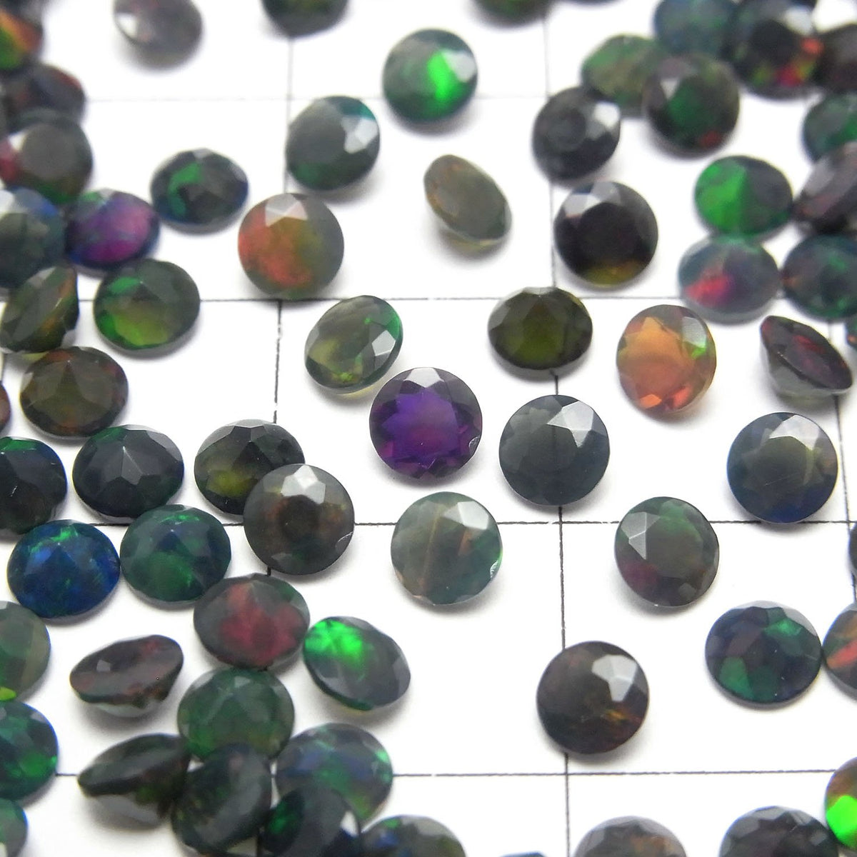 Opale noire de haute qualité AAA, non percée, ronde, facettée, 4x4mm, 10 pièces, 15,99 $ !