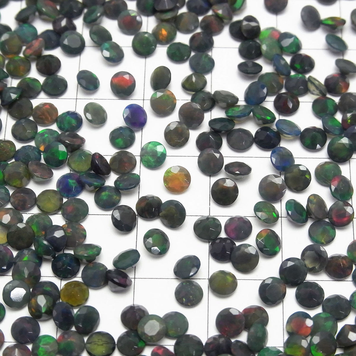 Opale noire de haute qualité AAA, non percée, ronde, facettée, 4x4mm, 10 pièces, 15,99 $ !