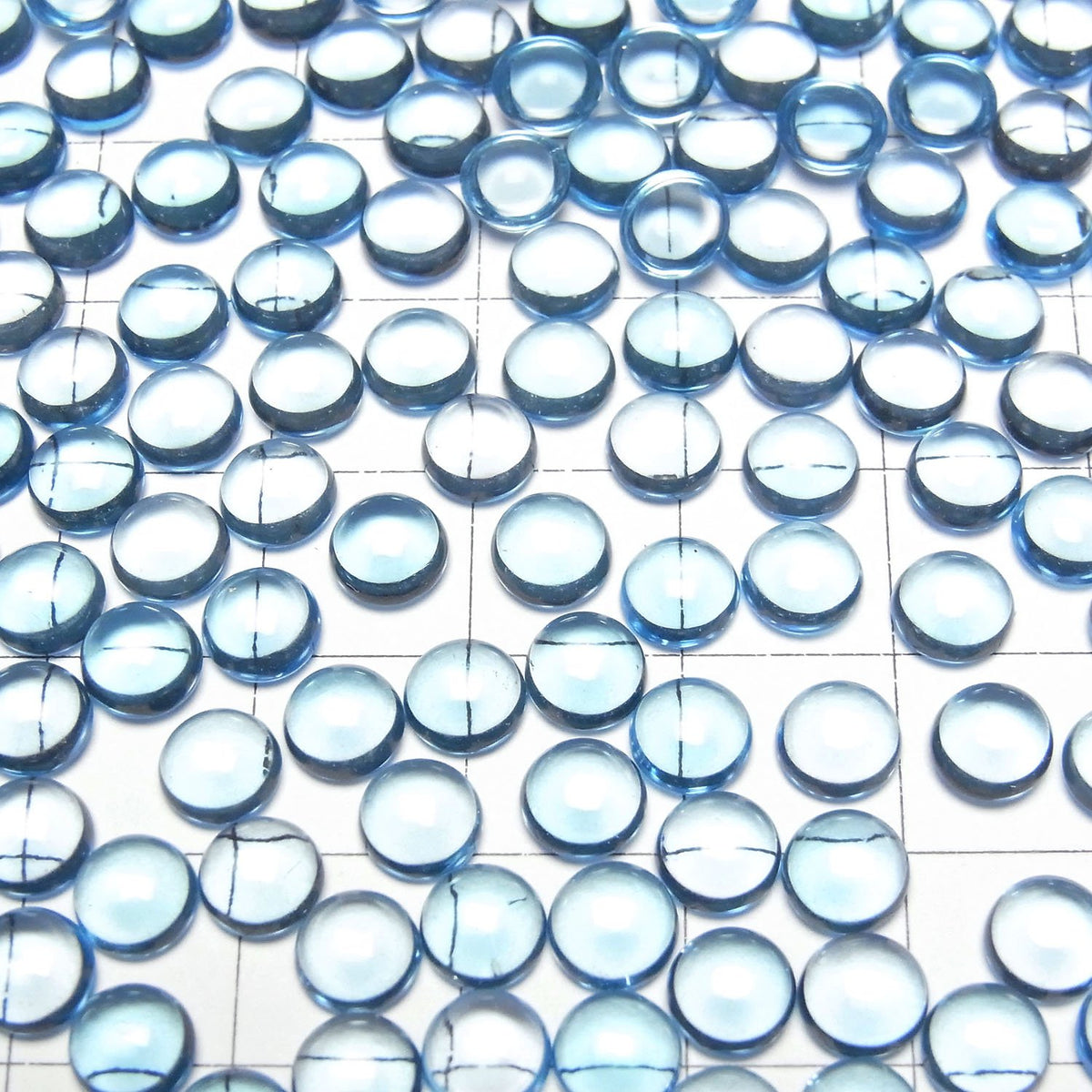 High Quality Swiss Blue Topaz AAA Round Cabochon 6x6mm 2pcs