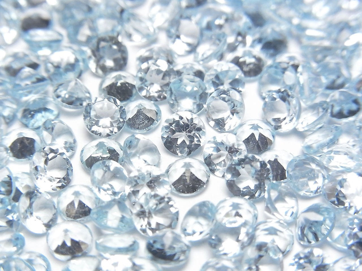 High Quality Sky Blue Topaz AAA Loose stone Round Faceted 4x4mm 10pcs