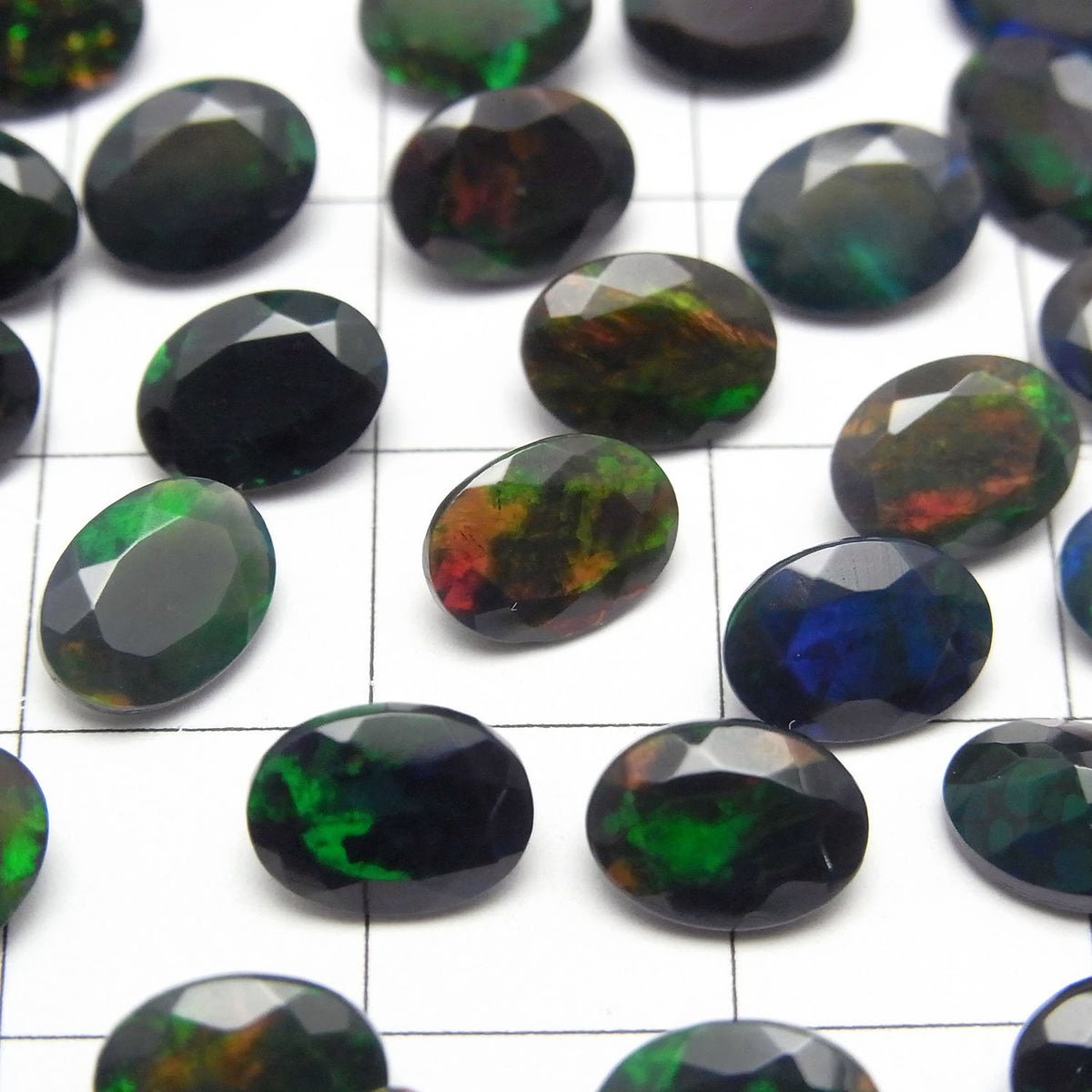 High Quality Black Opal AAA Loose stone Oval Faceted 8x6mm 2pcs