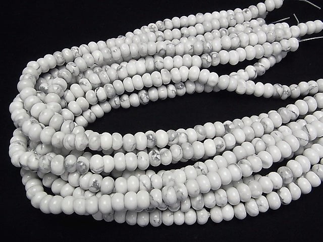 1strand $7.79! Howlite Magnesite Rondelle 8x8x5 1strand beads (aprx.15inch/37cm)