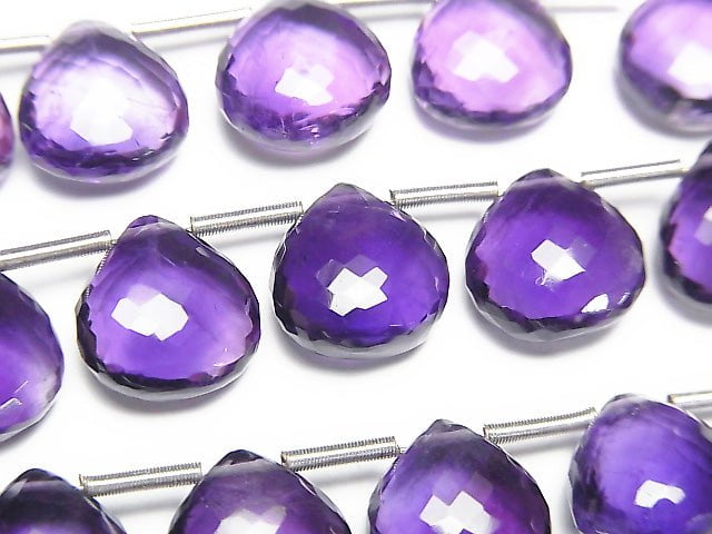 高品質紫水晶 AAA 栗色刻面橢圓珠 10x10mm 半串或 1 串珠子 (8顆)