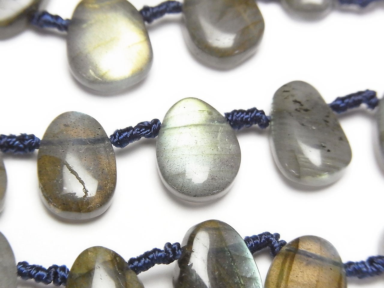 Labradorite AA++ rough Pear shape half or 1strand beads (aprx.6inch / 16 cm)