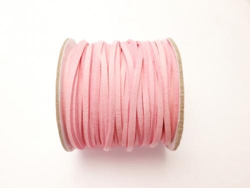 1rool (Approx 20m) $4.79! Fake Suede Leather Flat line 3 x 2 mm Baby pink 1 roll