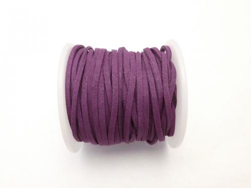1rool (Approx 20m) $4.79! Fake Suede Leather Flat line 3 x 2 mm Purple 1 roll
