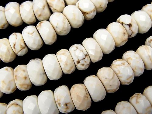 1strand $7.79! Magnesite  Faceted Button Roundel 10x10x6mm 1strand (aprx.15inch/38cm)