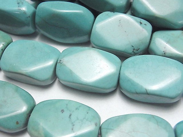 [Video] Magnesite Turquoise Faceted Rectangle 22x15mm half or 1strand beads (aprx.15inch / 36cm)