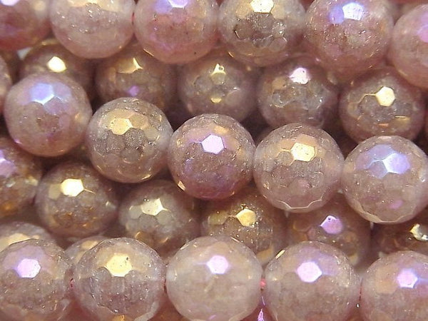 [Video] Pink Epidote 128Faceted Round 10mm Coating 1strand beads (aprx.15inch / 36cm)