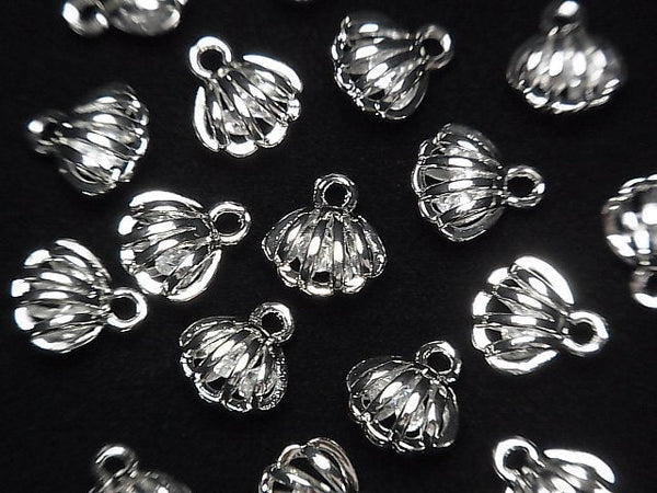 [Video] Metal Parts Shell Motif Charm 8x7mm Silver Color (with CZ) 2pcs
