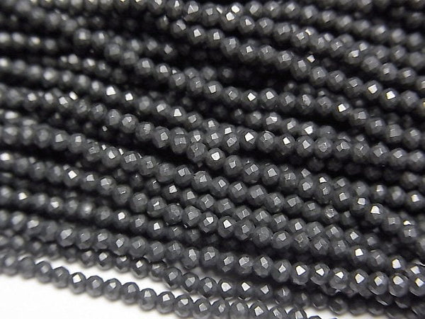 [Video]High Quality! Russia Shungite AAA Faceted Round 2mm 1strand beads (aprx.15inch/37cm)