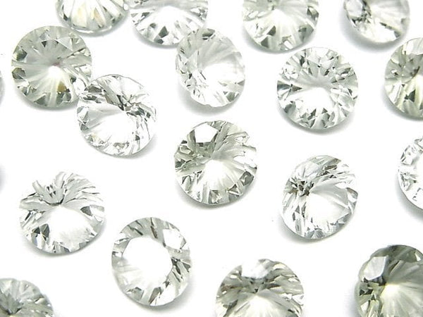 [Video]High Quality Green Amethyst AAA Carved Round Faceted 10x10mm 2pcs