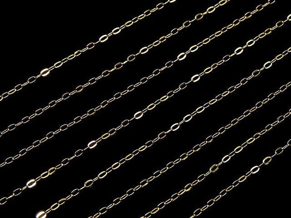 Silver925 Flat Cable Chain with slide adjuster 1mm 18KGP [45cm] necklace 1pc