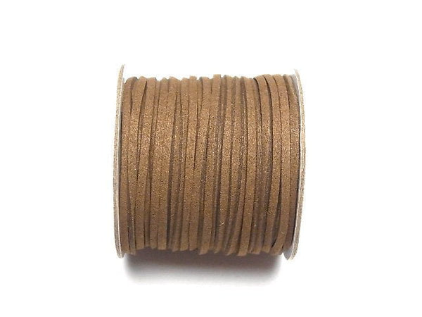 1roll (Approx 20m)$4.79! Fake Suede Leather Flat Wire 3x2mm Brown NO.3 1roll