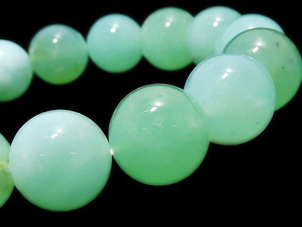 [Video][One of a kind] Australia Chrysoprase AAA Round 14mm Bracelet NO.4