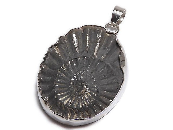 [Video][One of a kind] Ammonite Pyrite Pendant Silver925 NO.131