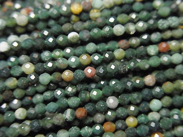 [Video]High Quality! Bloodstone Faceted Round 2mm 1strand beads (aprx.15inch/37cm)