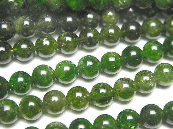 [Video] Russian Chrome Diopside AA Round 5.5mm half or 1strand beads (aprx.15inch/38cm)