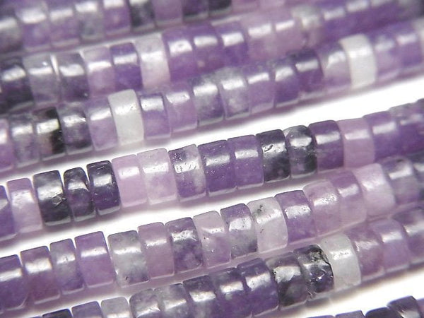 [Video] Lepidolite AA+ Roundel (Heishi )4x4x2mm 1strand beads (aprx.14inch/35cm)
