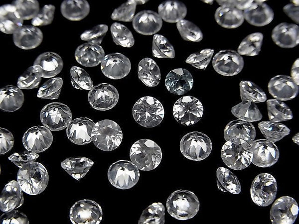 [Video]High Quality Natural White Zircon AAA Loose stone Round Faceted 4x4mm 5pcs