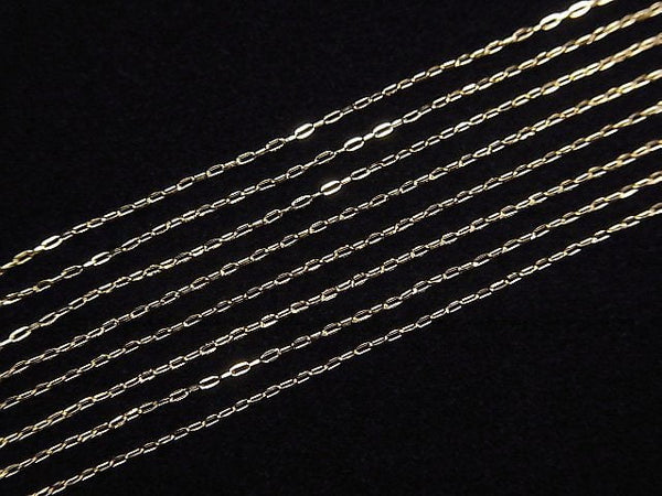[Video][18K Yellow Gold] Multiple Facets Cable Chain Approx 0.7mm Width Necklace 1pc