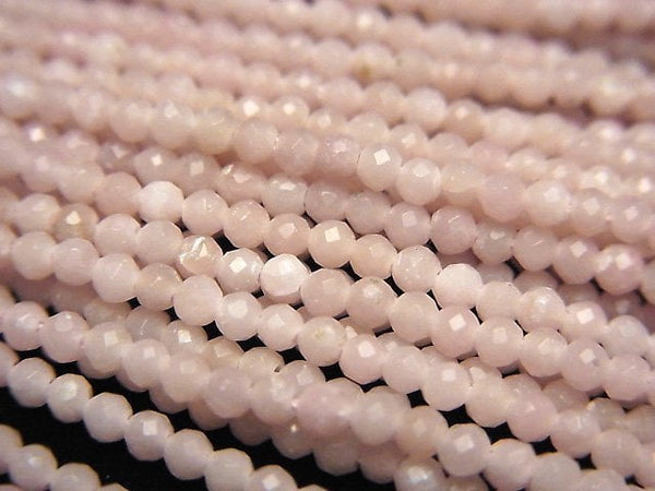 [Video]High Quality! Pink Soap Stone AAA Faceted Round 2mm 1strand beads (aprx.15inch/36cm)
