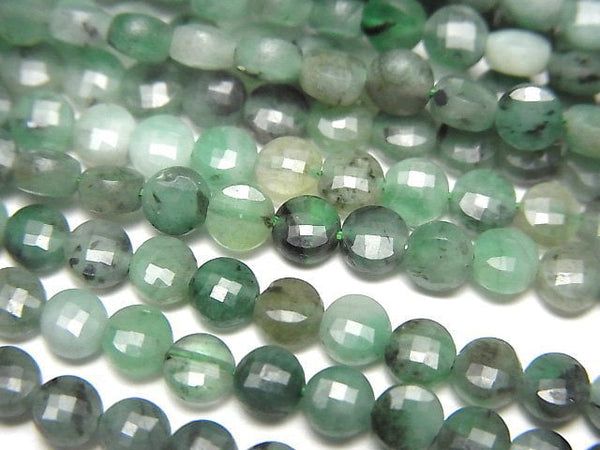 [Video]High Quality! Brazil Emerald AA+ Faceted Coin 4x4x2mm half or 1strand beads (aprx.15inch/36cm)