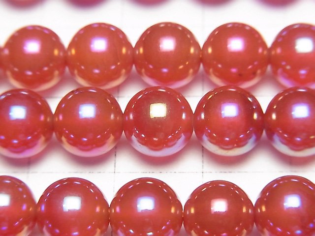 [Video] Flash Red Agate Round 8mm 1strand (aprx.15inch/36cm)