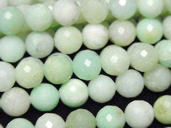 [Video]High Quality! Chrysoprase AA 128Faceted Round 8mm half or 1strand beads (aprx.15inch/37cm)