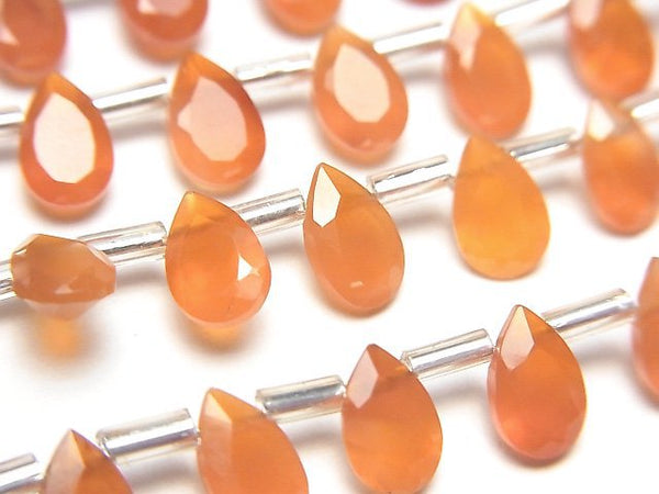 [Video]High Quality Carnelian AAA Pear shape Faceted 8x5mm half or 1strand (28pcs )