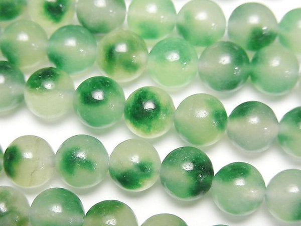 [Video] Clear x Green Jade Round 8mm 1strand beads (aprx.14inch/35cm)