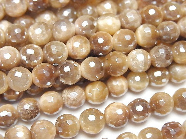 [Video] Flash, Golden Tiger's Eye 128Faceted Round 6mm 1strand beads (aprx.15inch/36cm)